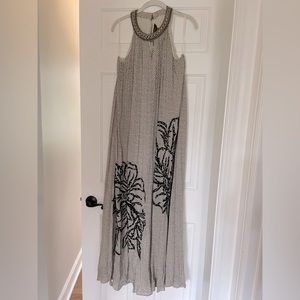 Anthropologie Anna Gill beaded halter maxi